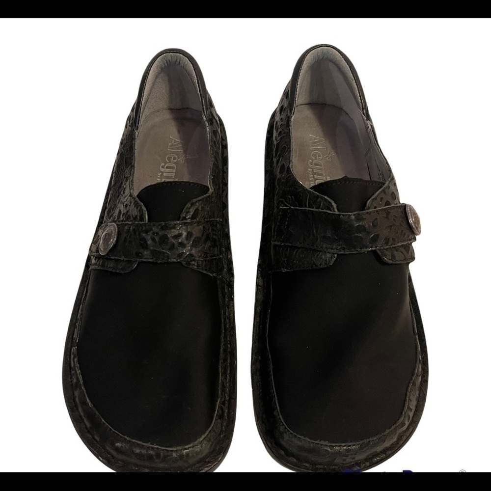 ALEGRIA Black Den-435 Leather Clogs Shoes - Picture 7 of 12